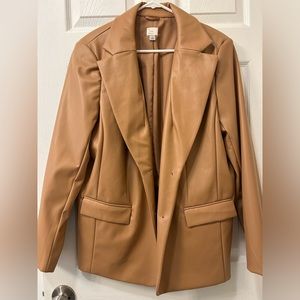 Large Leather Blazer Jacket